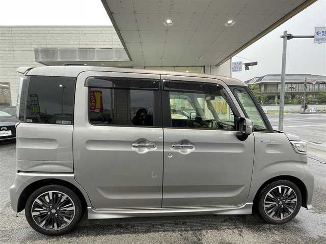 スズキ スペーシア カスタム HYBRID XS ターボ 奈良県 2020(令2)年 4.3万km シルバー 社外ナビ/BT/フルセグTV/CD/DVD/SD/アラウンドビュー/ETC/クルーズコントロール/パドルシフト/コーナーセンサー/HUD/シートヒーター/前後ドラレコ/純正フロアマット