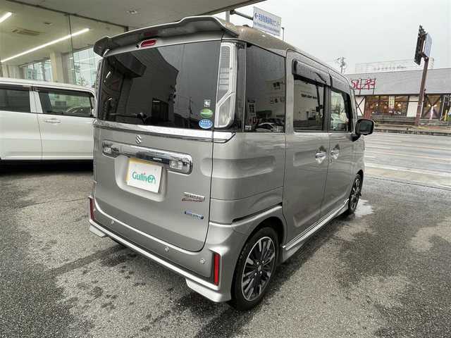 スズキ スペーシア カスタム HYBRID XS ターボ 奈良県 2020(令2)年 4.3万km シルバー 社外ナビ/BT/フルセグTV/CD/DVD/SD/アラウンドビュー/ETC/クルーズコントロール/パドルシフト/コーナーセンサー/HUD/シートヒーター/前後ドラレコ/純正フロアマット
