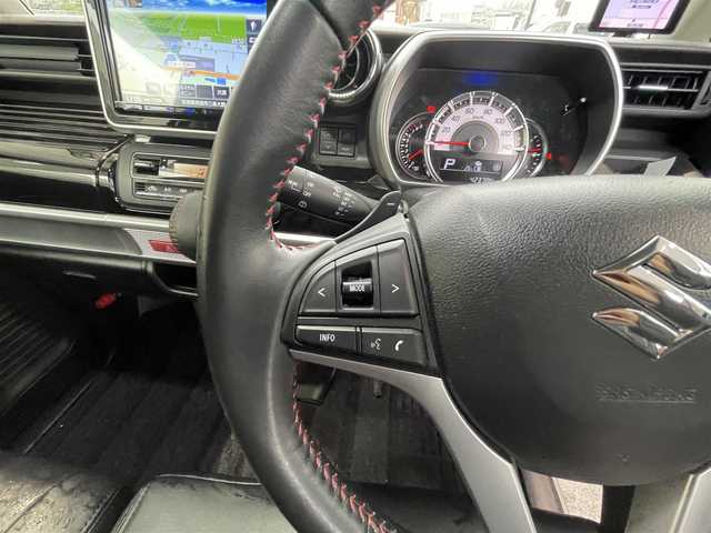 スズキ スペーシア カスタム HYBRID XS ターボ 奈良県 2020(令2)年 4.3万km シルバー 社外ナビ/BT/フルセグTV/CD/DVD/SD/アラウンドビュー/ETC/クルーズコントロール/パドルシフト/コーナーセンサー/HUD/シートヒーター/前後ドラレコ/純正フロアマット