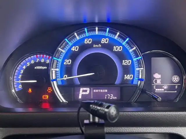 スズキ スペーシア カスタム XS 島根県 2017(平29)年 7.4万km ブルーイッシュブラックパール3 社外メモリナビ　/フルセグTV　/DVD再生/Bluetooth/両側パワースライド　/運転席シートヒーター　/オートライト　/純正HIDライト　/アイドリングストップ　/プッシュスタート　/スマートキー　/スペアキー　/純正フロアマット/純正15インチアルミホイール