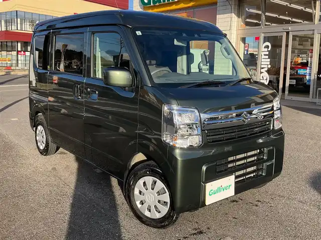 スズキ エブリイ JOIN 滋賀県 2024(令6)年 0.9万km クールカーキPM ワンオーナー/車検8年9月まで/スズキセーフティサポート/リアパーキングセンサー/純正ディスオーディオ/Bluetooth、USB/バックカメラ/ETC/運転席シートヒーター/LEDヘッドライト/両側スライドドア/プッシュスタート/スペアキー有り/取扱説明書/保証書