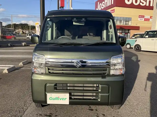 スズキ エブリイ JOIN 滋賀県 2024(令6)年 0.9万km クールカーキPM ワンオーナー/車検8年9月まで/スズキセーフティサポート/リアパーキングセンサー/純正ディスオーディオ/Bluetooth、USB/バックカメラ/ETC/運転席シートヒーター/LEDヘッドライト/両側スライドドア/プッシュスタート/スペアキー有り/取扱説明書/保証書