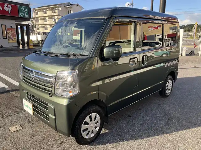 スズキ エブリイ JOIN 滋賀県 2024(令6)年 0.9万km クールカーキPM ワンオーナー/車検8年9月まで/スズキセーフティサポート/リアパーキングセンサー/純正ディスオーディオ/Bluetooth、USB/バックカメラ/ETC/運転席シートヒーター/LEDヘッドライト/両側スライドドア/プッシュスタート/スペアキー有り/取扱説明書/保証書