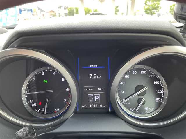 トヨタ ランドクルーザー プラド TX Lパッケージ 三重県 2014(平26)年 10.2万km ブラック 登録時101114km/禁煙車/黒革シート/ルーフレール/社外ナビ(AM/FM/CD/DVD/ワンセグ/Bluetooth)/前席シートヒーター/運転席パワーシート/前方ドライブレコーダー/ＥＴＣ/クルーズコントロール/オートライト/横滑り防止装置/電格ミラー/プッシュスタート/スマートキー×２