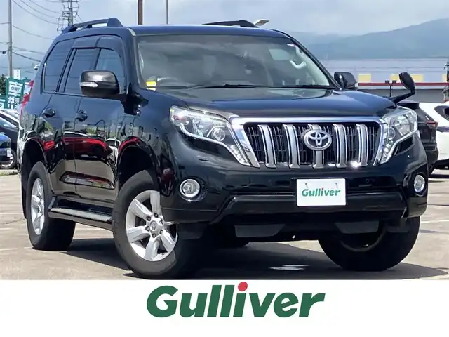 トヨタ ランドクルーザー プラド TX Lパッケージ 道南・函館 2014(平26)年 10.2万km ブラック 禁煙車/黒革シート/ルーフレール/社外ナビ(AM/FM/CD/DVD/ワンセグ/Bluetooth)/前席シートヒーター/運転席パワーシート/前方ドライブレコーダー/ＥＴＣ/クルーズコントロール/オートライト/横滑り防止装置/電格ミラー/プッシュスタート/スマートキー×２