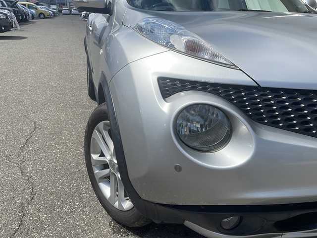 日産 ジューク 15RX 福井県 2010(平22)年 2.7万km ダイヤモンドシルバー スマートキー/プッシュスタート/HIDヘッドライト/フォグランプ/オートライト/ETC/電動格納ミラー/ステアリングスイッチ/コーナーセンサー/純正フロアマット