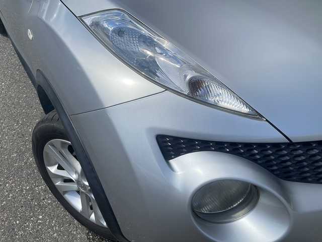 日産 ジューク 15RX 福井県 2010(平22)年 2.7万km ダイヤモンドシルバー スマートキー/プッシュスタート/HIDヘッドライト/フォグランプ/オートライト/ETC/電動格納ミラー/ステアリングスイッチ/コーナーセンサー/純正フロアマット