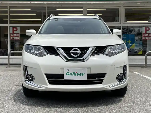 日産 エクストレイル ハイブリッド モード・プレミア 岐阜県 2017(平29)年 5万km ブリリアントホワイトパール 純正ナビ（地図SDカード無し）/クルーズコントロール/アラウンドビューモニター/サンルーフ/シルバールーフレール/白黒コンビレザーシート/前席シートヒーター/ビルトインETC/純正ドライブレコーダー/純正LEDヘッドライト/オートライト/フォグライト/パワーバックドア/フロント＆リアソナー/進入禁止標識検知