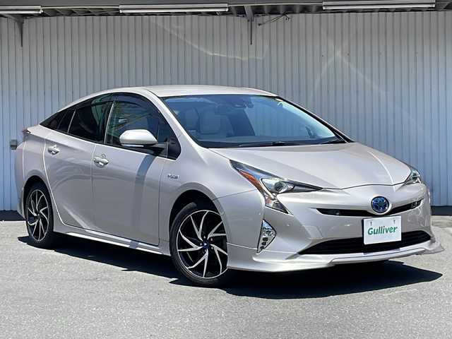 トヨタ プリウス A ツーリングセレクション 長野県 2016(平28)年 7.8万km スティールブロンドM ４WD/純正OPエアロ/モデリスタ１７インチアルミ/純正9インチナビフルセグTV/トヨタセーフティセンス/バックカメラ/シートヒーター/ドアミラーヒーター/コーナーセンサー /ビルトインETC2.0/ワンオーナー/保証書・取説/スペアキー