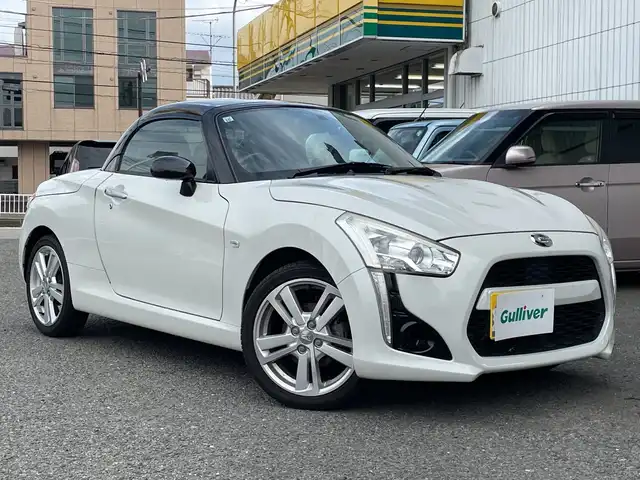 ダイハツ コペン ローブ 福島県 2015(平27)年 3.7万km パールホワイトⅢ 社外ナビゲーション/型番：MDV‐D502BT/【DVD/SD/USB/BT/TV】/ドライブレコーダー/ETC/前席シートヒーター/純正シートカバー/LEDライト/アイドリングストップ/純正フロアマット