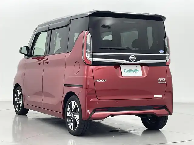 日産 ルークス HWS Gターボ プロパイロットED 熊本県 2020(令2)年 1.9万km スパークリングレッド/ブラック 純正ナビ（ＣＤ・ＤＶＤ・フルセグ・ＢＴ・ＳＤ・ＵＳＢ）/全周囲カメラ　/純正前方ドライブレコーダー　/レーダークルーズコントロール/ビルトインＥＴＣ　/両側パワースライドドア　/前後クリアランスソナー　/エマージェンシーブレーキ　/車線逸脱警報/車線逸脱防止支援システム/先行車発進お知らせ機能/ふらつき警報/横滑り防止/アイドリングストップ/純正フロアマット/純正１５インチAW/オートライト/LEDヘッドライト/フォグライト/スマートキー/プッシュスタート