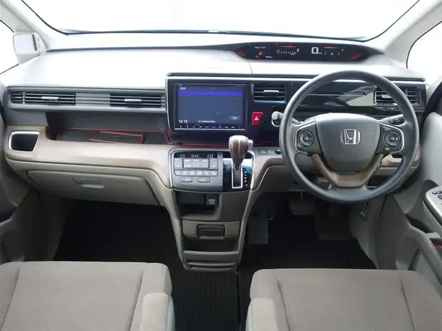 ホンダ ステップワゴン G EX 静岡県 2017(平29)年 2.5万km モダンスティールM ワンオーナー/両側パワースライドドア/ホンダセンシング/　衝突軽減ブレーキ/　アダプティブクルーズコントロール/　LKAS(車線維持支援システム）/　路外逸脱抑制システム/　誤発進抑制/　先行車発進お知らせ機能/　標識認識機能/純正Gathers９インチSDナビ/　DVD/CD/SD/BT/iPod/USB/フルセグTV/バックカメラ/ビルトインETC/社外前後ドライブレコーダー/前席シートヒーター/リアオートエアコン/わくわくテールゲート/2列目ロールサンシェード/シートバックテーブル/デジタルメーター/LEDヘッドライト/フォグライト/スマートキー2個/純正フロアマット/純正ドアバイザー/純正マッドガード/取扱説明書/保証書