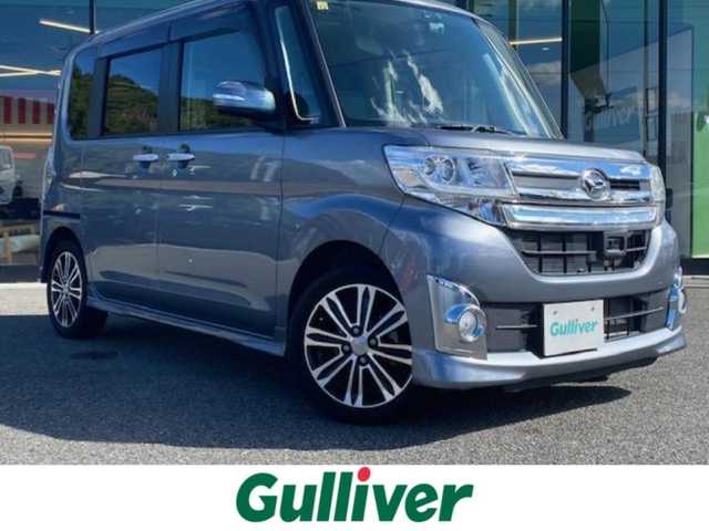 ダイハツ タント カスタム RS SA 兵庫県 2014(平26)年 2.2万km タングステングレーM スマートアシスト/純正SDナビ/(CD/DVD/BT/AUX/AM/FM)/バックカメラ/アイドリングストップ/ドアバイザー/純正フロアマット/プッシュスタート/両側パワースライドドア/ETC/LEDヘッドライト/電動格納ミラー