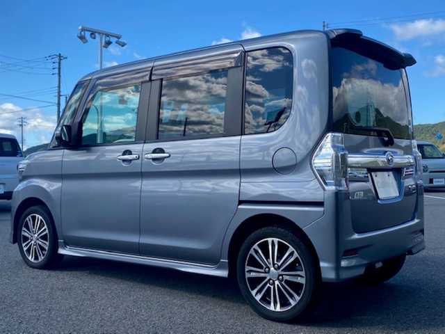 ダイハツ タント カスタム RS SA 兵庫県 2014(平26)年 2.2万km タングステングレーM スマートアシスト/純正SDナビ/(CD/DVD/BT/AUX/AM/FM)/バックカメラ/アイドリングストップ/ドアバイザー/純正フロアマット/プッシュスタート/両側パワースライドドア/ETC/LEDヘッドライト/電動格納ミラー