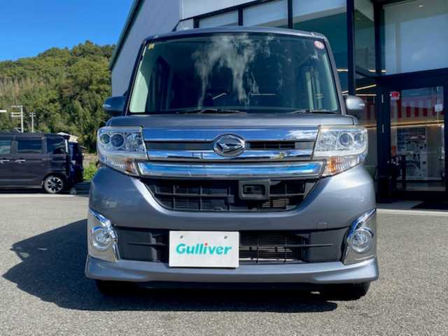 ダイハツ タント カスタム RS SA 兵庫県 2014(平26)年 2.2万km タングステングレーM スマートアシスト/純正SDナビ/(CD/DVD/BT/AUX/AM/FM)/バックカメラ/アイドリングストップ/ドアバイザー/純正フロアマット/プッシュスタート/両側パワースライドドア/ETC/LEDヘッドライト/電動格納ミラー