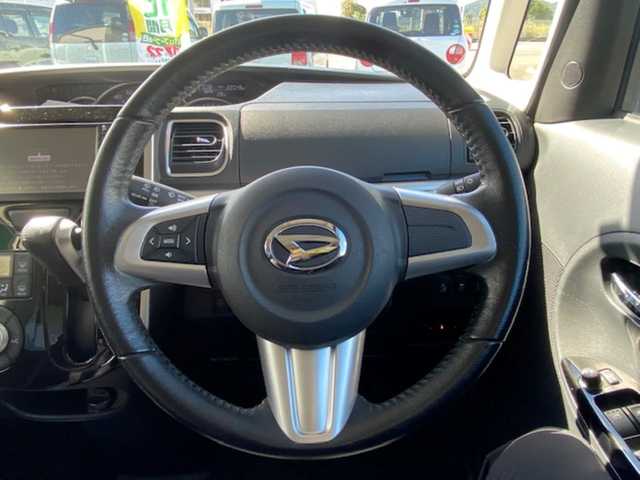 ダイハツ タント カスタム RS SA 兵庫県 2014(平26)年 2.2万km タングステングレーM スマートアシスト/純正SDナビ/(CD/DVD/BT/AUX/AM/FM)/バックカメラ/アイドリングストップ/ドアバイザー/純正フロアマット/プッシュスタート/両側パワースライドドア/ETC/LEDヘッドライト/電動格納ミラー