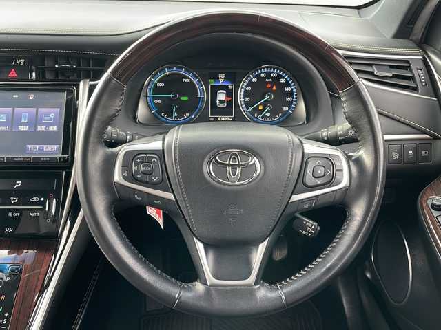 トヨタ ハリアー ハイブリッド プレミアム 岩手県 2015(平27)年 6.4万km スパークリングブラックパールクリスタルシャイン 4WD/純正9インチナビ(CD/DVD/SD/ラジオ/BT)/モデリスタエアロ(F/S/R)/フルセグテレビ/バックカメラ/パワーバックドア/レーンディパーチャーアラート/オートハイビーム/クルーズコントロール/前席パワーシート/ハーフレザーシート/ビルトインETC/LEDヘッドライト/フォグランプ/社外20inアルミホイール/純正フロアマット/スマートキー/プッシュスタート/電動格納ミラー/ウィンカーミラー/ドアバイザー