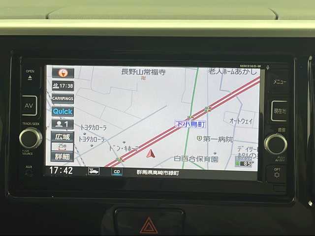 日産 デイズ ルークス HWS X Vセレクション 群馬県 2016(平28)年 2.7万km スパークリングレッドM 純正ナビ　全周囲カメラ　衝突被害軽減ブレーキ　両側電動スライドドア　アイドリングストップ　ステアリングリモコン　レザーステアリング　リヤサーキュレーター　ＨＩＤヘッドライト　スマートキー　禁煙車