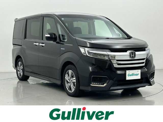 ホンダ ステップワゴン スパーダ ハイブリッド G ホンダセンシング 熊本県 2019(平31)年 4.6万km プレミアムスパークルブラックパール 純正ナビ（ＣＤ・ＤＶＤ・フルセグ・ＢＴ・ＳＤ・ＵＳＢ）/バックカメラ　/純正フリップダウンモニター　/社外前後ドライブレコーダー　/ビルトインＥＴＣ　/両側パワースライドドア　/クルーズコントロール/衝突軽減ブレーキ/レーンキープアシスト/横滑り防止/アイドリングストップ/純正フロアマット/純正16インチAW/オートライト/LEDヘッドライト/フォグランプ/スマートキー/プッシュスタート