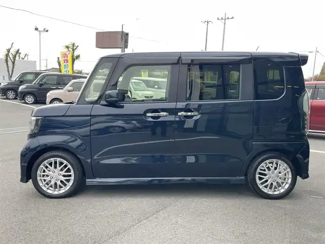 ホンダ Ｎ ＢＯＸ カスタム L ターボ 愛媛県 2021(令3)年 3.5万km ミッドナイトブルービームM Pioneer8型ナビ(BT/フルセグTV)/バックカメラ/ホンダセンシング/両側電動スライドドア/アダプティブクルーズコントロール/バックソナー/衝突被害軽減装置/車線逸脱防止装置/ハーフレザー/シートヒーター/前後ドライブレコーダー/純正フロアマット/LEDヘッドライト/オートライト/オートマチックハイビーム/ETC/現状サマー(純正AW)(165/55/R15)/禁煙車