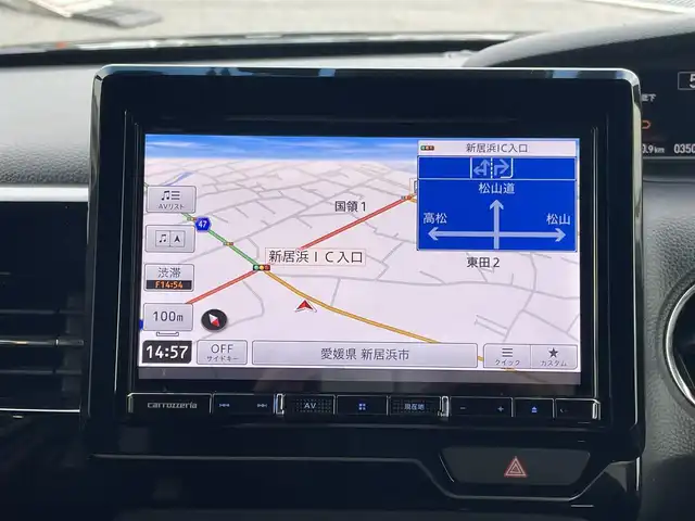 ホンダ Ｎ ＢＯＸ カスタム L ターボ 愛媛県 2021(令3)年 3.5万km ミッドナイトブルービームM Pioneer8型ナビ(BT/フルセグTV)/バックカメラ/ホンダセンシング/両側電動スライドドア/アダプティブクルーズコントロール/バックソナー/衝突被害軽減装置/車線逸脱防止装置/ハーフレザー/シートヒーター/前後ドライブレコーダー/純正フロアマット/LEDヘッドライト/オートライト/オートマチックハイビーム/ETC/現状サマー(純正AW)(165/55/R15)/禁煙車