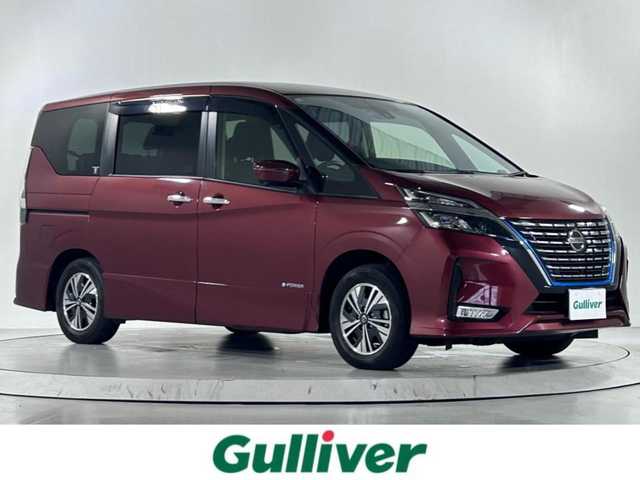 日産 セレナ e－パワー ハイウェイスター V 佐賀県 2020(令2)年 2.9万km マルーンレッド 純正10インチナビ/フルセグTV/CD/DVD/Bluetooth/純正11インチフリップダウンモニター/全方位カメラ/衝突被害軽減システム/レーダークルーズコントロール/レーンアシスト/ロードサインアシスト/駐車支援システム/クリアランスソナー/オートライト/オートマチックハイビーム/クリアランスソナー/電子パーキング/オートブレーキホールド/前方ドライブレコーダー/LEDヘッドライト/フォグライト/両側パワースライドドア/シートバックテーブル/後席サンシェード/ISOFIX対応シート/純正フロアマット/純正15インチアルミホイール/ステアリングスイッチ/プッシュスタート/スマートキー/スペアキー×１