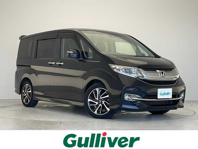 ホンダ ステップワゴン スパーダ クールスピリット 愛知県 2016(平28)年 8万km プレミアムスパークルブラックパール ホンダセンシング/衝突軽減システム/純正９型SDナビ（SDあり）/フリップダウンモニター/両側パワースライドドア/レーダークルーズコントロール/シートヒーター/フルセグ/CD/DVD/Bluetooth/バックカメラ/純正アルミホイール/LEDヘッドライト/ドライブレコーダー/ETC/ステアリングスイッチ/スマートキー/プッシュスタート