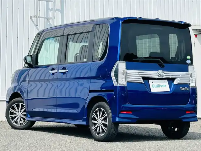 ダイハツ タント カスタムX トップED LTD SAⅢ 熊本県 2018(平30)年 5.7万km ディープブルークリスタルマイカ 純正ナビ/・AM/FM/CD/DVD/BT/SD/BT/USB/iPod/HDMI/・フルセグTV/・全方位カメラ/スマートアシスト３/・衝突警報機能/・衝突回避支援ブレーキ機能/・誤発進抑制制御機能/・車線逸脱警報機能/・路側逸脱警報機能/・ふらつき警報/・オートハイビーム/ダイアトーンサウンド/両側電動スライドドア/ステアリングスイッチ/ドライブレコーダー/ETC/オートライト/ハーフレザーシート/アイドリングストップ/電動格納ミラー/ウィンカーミラー/フロアマット/純正ドアバイザー/ロールサンシェード