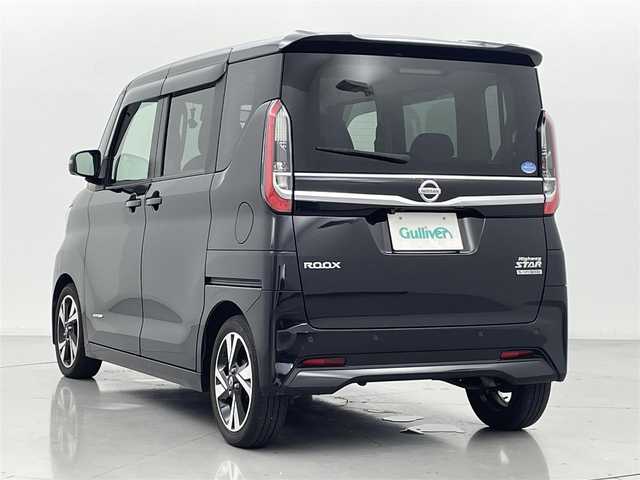 日産 ルークス ハイウェイスター Gターボ 熊本県 2021(令3)年 5.9万km ブラック 純正ナビ（ＣＤ・ＤＶＤ・フルセグ・ＢＴ・ＳＤ・ＵＳＢ）/全周囲カメラ　/純正前方ドライブレコーダー　/ビルトインＥＴＣ　/両側パワースライドドア　/前後クリアランスソナー　/衝突軽減ブレーキ　/レーンキープアシスト/エマージェンシーブレーキ/車線逸脱警報/先行車発進お知らせ機能/ふらつき警報機能/横滑り防止/アイドリングストップ/純正フロアマット/純正１５インチAW/オートライト/LEDヘッドライト/フォグライト/スマートキー/プッシュスタート/スペアキー1本