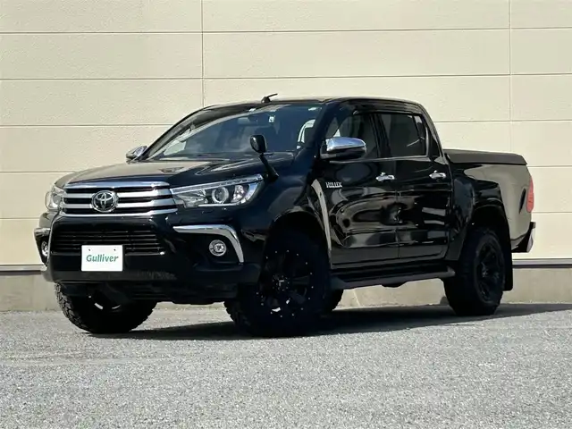 トヨタ ハイラックス Z 茨城県 2018(平30)年 3.5万km アティチュードブラックマイカ 安全機能装置/・衝突軽減システム/・レーンキープアシスト/・横滑り防止装置/ダウンヒルアシスト/センターデフロック/社外メモリナビ（型番：MDV-M705W）/　（AM/FM/BT）/バックカメラ/フルセグテレビ/ETC/クルーズコントロール/前後ドライブレコーダー/プッシュスタート/純正ドアバイザー/フロアマット