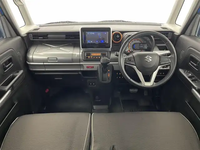 スズキ スペーシア ギア HYBRID XZ 愛知県 2019(平31)年 4.4万km ブリスクブルーメタリック/ガンメタリック2トーンルーフ 純正ディスプレイ　バックカメラ　禁煙車　Ｂｌｕｅｔｏｏｔｈ　デュアルセンサーブレーキ　衝突軽減　車線逸脱　シートヒーター　前後ドラレコ　両側パワスラ　ルーフレール　サーキュレーター　ＬＥＤオートライト　リヤパーキングセンサー