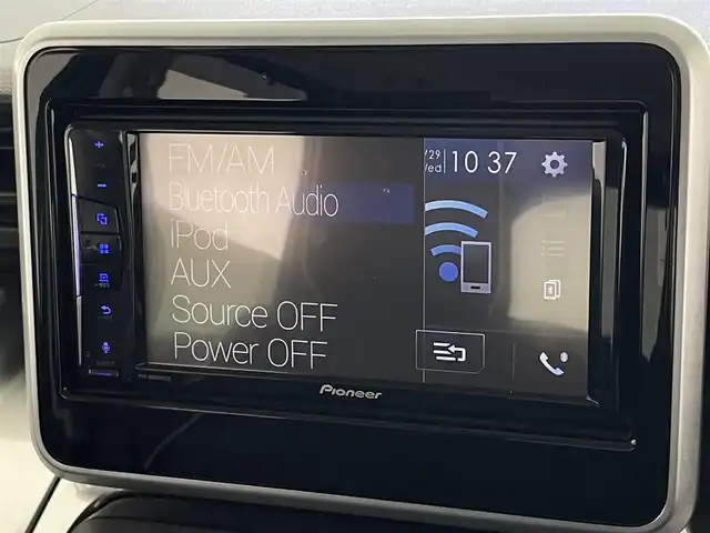 スズキ スペーシア ギア HYBRID XZ 愛知県 2019(平31)年 4.4万km ブリスクブルーメタリック/ガンメタリック2トーンルーフ 純正ディスプレイ　バックカメラ　禁煙車　Ｂｌｕｅｔｏｏｔｈ　デュアルセンサーブレーキ　衝突軽減　車線逸脱　シートヒーター　前後ドラレコ　両側パワスラ　ルーフレール　サーキュレーター　ＬＥＤオートライト　リヤパーキングセンサー