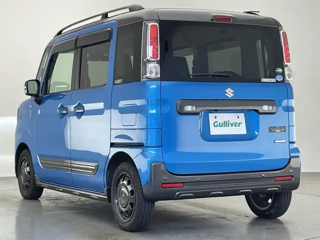 スズキ スペーシア ギア HYBRID XZ 愛知県 2019(平31)年 4.4万km ブリスクブルーメタリック/ガンメタリック2トーンルーフ 純正ディスプレイ　バックカメラ　禁煙車　Ｂｌｕｅｔｏｏｔｈ　デュアルセンサーブレーキ　衝突軽減　車線逸脱　シートヒーター　前後ドラレコ　両側パワスラ　ルーフレール　サーキュレーター　ＬＥＤオートライト　リヤパーキングセンサー