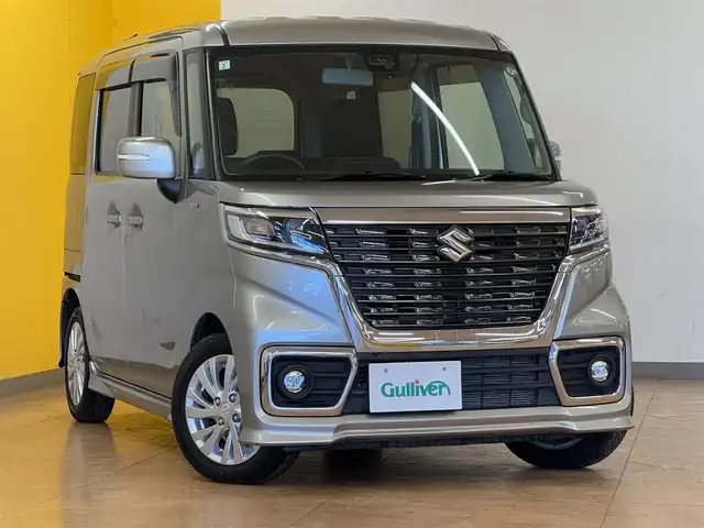 スズキ スペーシア カスタム HYBRID GS 群馬県 2019(平31)年 2.3万km スチールシルバーM デュアルセンサーブレーキサポート/純正メモリナビ/　　CD/DVD/BT/フルセグ/片側パワースライドドア/LEDオートライト/オートハイビーム/シートヒーター/純正14インチAW/バックソナー/ドライブレコーダー/レーンアシスト/ステアリングスイッチ/アイドリングストップ/横滑り防止装置/サイドエアバッグ/スマートキー