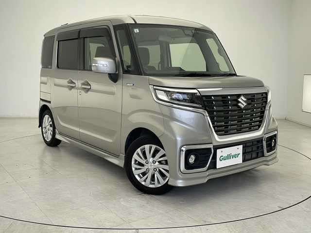 スズキ スペーシア カスタム HYBRID GS 千葉県 2019(平31)年 2.3万km スチールシルバーM デュアルセンサーブレーキサポート/純正メモリナビ/(CD/DVD/BT/フルセグ)/片側パワースライドドア/LEDオートライト/オートハイビーム/シートヒーター/純正14インチAW/バックソナー/ドライブレコーダー/レーンアシスト/ステアリングスイッチ/アイドリングストップ/横滑り防止装置/サイドエアバッグ/スマートキー
