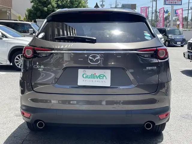 マツダ ＣＸ－８ 25T Lパッケージ 大阪府 2020(令2)年 5.3万km チタニウムフラッシュマイカ BOSEスピーカー/電動スライドガラスサンルーフ/ルーフレール/全方位カメラ/バックカメラ/フルセグテレビ　（CD／DVD／BT）/i-ACTIVSENSE/・アダプティブLEDヘッドライト/・交通標識認識システム/・ドライバーアテンションアラート/・レーンキープアシストシステム/・車線逸脱警報システム/・ブラインドスポット/・アドバンストスマートシティーブレーキサポート/・スマートシティブレーキサポート/・ヒルローンチアシスト/クルーズコントロール追従走行アリ/シートヒーター（1列目／2列目）/革巻きステアリング/ステアリングヒーター/前後ドライブレコーダー/ETC/USB（前席2個／2列目2個／3列目2個）/ISOFIX