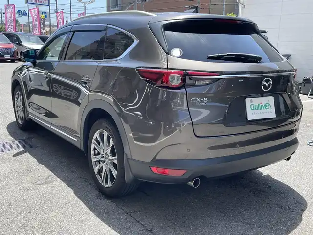 マツダ ＣＸ－８ 25T Lパッケージ 大阪府 2020(令2)年 5.3万km チタニウムフラッシュマイカ BOSEスピーカー/電動スライドガラスサンルーフ/ルーフレール/全方位カメラ/バックカメラ/フルセグテレビ　（CD／DVD／BT）/i-ACTIVSENSE/・アダプティブLEDヘッドライト/・交通標識認識システム/・ドライバーアテンションアラート/・レーンキープアシストシステム/・車線逸脱警報システム/・ブラインドスポット/・アドバンストスマートシティーブレーキサポート/・スマートシティブレーキサポート/・ヒルローンチアシスト/クルーズコントロール追従走行アリ/シートヒーター（1列目／2列目）/革巻きステアリング/ステアリングヒーター/前後ドライブレコーダー/ETC/USB（前席2個／2列目2個／3列目2個）/ISOFIX