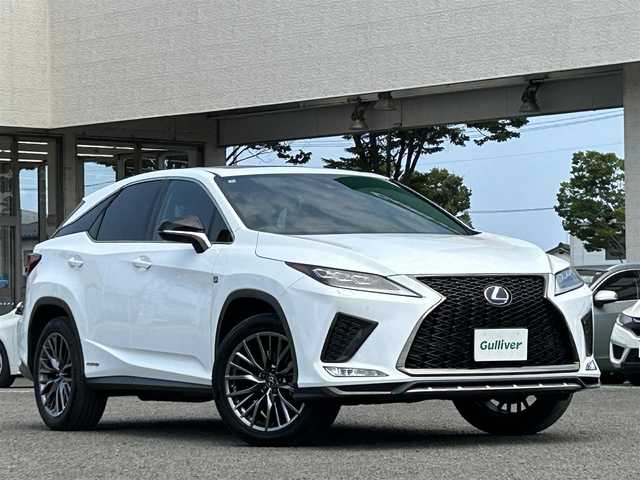 レクサス ＲＸ 450h Fスポーツ 宮城県 2020(令2)年 7.6万km ホワイトノーヴァガラスフレーク ワンオーナー/純正メーカーオプションナビ/フルセグTV/FM・AM/Bluetooth/AUX/CD・DVD/SD/サンルーフ/車外カメラ左側面/ヘッドアップディスプレイ/パワーシートDN席/全席シートヒーター/シートクーラーDN席/シートメモリー/ステアリングヒーター/パドルシフト/電動パーキングブレーキ/ブレーキホールド/電動リヤゲート/後席サンシェード/純正フロアマット/純正エンジンスターター/純正カードキー/ビルトインETC2.0/レーダークルーズコントロール/ブラインドスポットモニター/プリクラッシュセーフティ/レーントレーシングアシスト/横滑り防止
