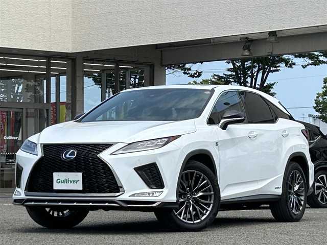 レクサス ＲＸ 450h Fスポーツ 宮城県 2020(令2)年 7.6万km ホワイトノーヴァガラスフレーク ワンオーナー/純正メーカーオプションナビ/フルセグTV/FM・AM/Bluetooth/AUX/CD・DVD/SD/サンルーフ/車外カメラ左側面/ヘッドアップディスプレイ/パワーシートDN席/全席シートヒーター/シートクーラーDN席/シートメモリー/ステアリングヒーター/パドルシフト/電動パーキングブレーキ/ブレーキホールド/電動リヤゲート/後席サンシェード/純正フロアマット/純正エンジンスターター/純正カードキー/ビルトインETC2.0/レーダークルーズコントロール/ブラインドスポットモニター/プリクラッシュセーフティ/レーントレーシングアシスト/横滑り防止