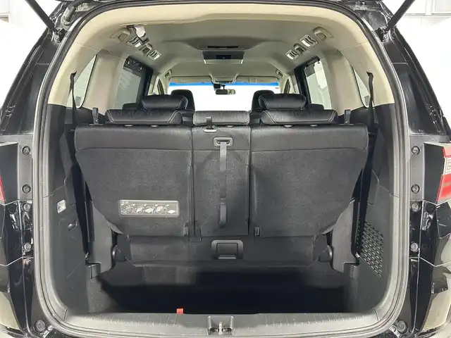ホンダ オデッセイ アブソルート EX 大阪府 2014(平26)年 3.9万km クリスタルブラックパール 純正ナビ(フルセグ/DVD再生/Bluetooth) 360カメラ 後席モニター ETC 両側パワースライドドア ハーフレザー パワーシート オットマン クルコン BSM ワンオーナー