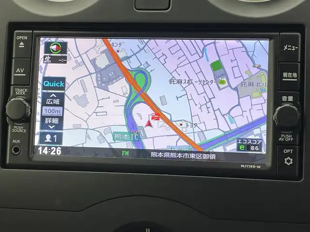 日産 ノート X 熊本県 2019(令1)年 2.5万km 黒 純正ナビMJ119D-W（ＣＤ・ＤＶＤ・フルセグ・ＢＴ）/バックカメラ　/ＥＴＣ　/前後クリアランスソナー　/エマージェンシーブレーキ　/レーンキープアシスト　/横滑り防止　/アイドリングストップ　/社外フロアマット　/電動格納ミラー/オートライト/スマートキー/プッシュスタート/スペアキー1本