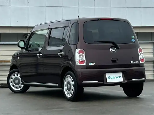 ダイハツ ミラ ココア X 静岡県 2014(平26)年 3.7万km プラムブラウンクリスタルマイカ 純正オーディオ/CD/AUX/AM/FM/スマートキー/アイドリングストップ/電動格納ミラー/光軸レベライザー/純正ホイールキャップ/フォグランプ/純正フロアマット/取扱説明書/ベンチシート/サイドバイザー