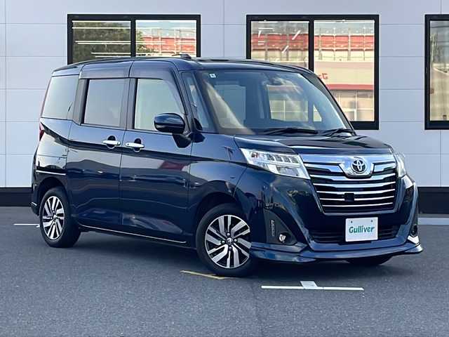 トヨタ ルーミー カスタムG S 山口県 2018(平30)年 8.1万km レーザーブルークリスタルシャイン 純正SDナビ/・フルセグテレビ/・Bluetooth/・DVD再生/・バックカメラ/スマートアシスト/・衝突回避支援ブレーキ機能/・ブレーキ制御付き誤発進抑制機能/・車線逸脱警報機能/・ふらつき警報/コーナーセンサー/ドライブレコーダー/レーダー探知機/ETC/両側オートスライドドア/純正フロアマット/純正アルミホイール/純正LEDヘッドライト/ドアバイザー/プッシュスタート/スマートキー/スペアキー有/取扱説明書