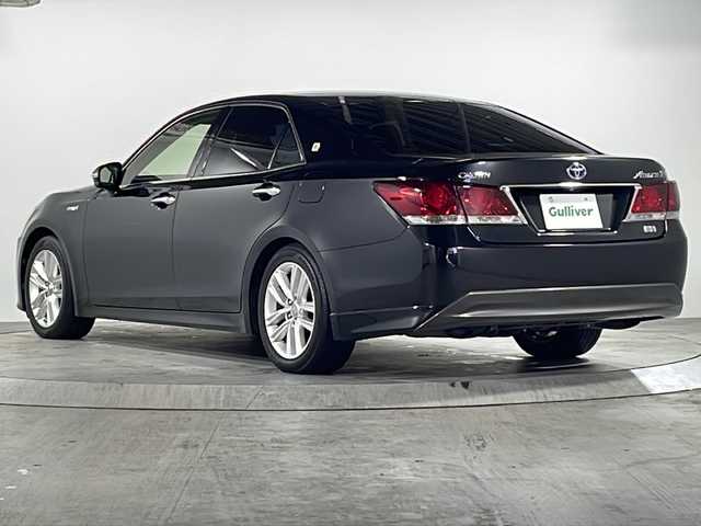 トヨタ クラウン ハイブリッド アスリートS 広島県 2013(平25)年 7.4万km プレシャスブラックパール 禁煙車/純正ナビ/・フルセグ/CD/DVD/Bluetooth/USB/バックカメラ/革巻きステアリング/ステアリングヒーター/オートライト/HIDヘッドライト/フォグランプ/前席パワーシート/前席シートヒーター/前後ドライブレコーダー（ZDR-016）/ETC/ドアバイザー/純正17インチアルミホイール/W+サイド+カーテンエアバック