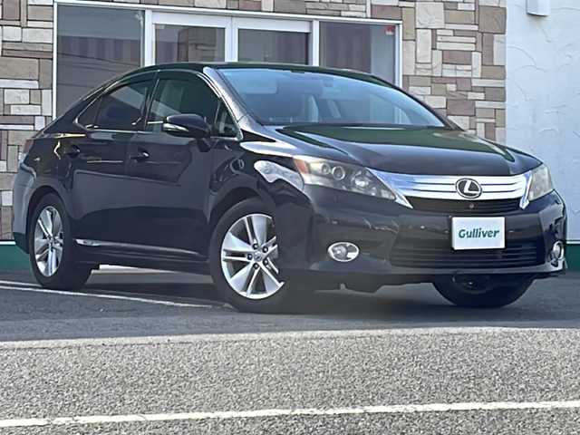 レクサス ＨＳ 250h 徳島県 2009(平21)年 19.7万km ブラックオパールマイカ 純正ナビ/（DTV/CD/DVD/AM/FM/HDD/USB/MD/AUX）/バックカメラ/フロントカメラ/パワーシート（D+N席）/クルーズコントロール/クリアランスソナー/ビルトインETC/ドライブレコーダー/革巻きステアリング/AAC/オートライト/ステアリングスイッチ/純正AW/純正フロアマット/ドアバイザー/電格ミラー/プッシュスタート/スマートキー