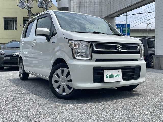 スズキ ワゴンＲ HYBRID FX 沖縄県 2021(令3)年 2.6万km ピュアホワイトP デュアルセンサーブレーキサポート　/レーンキープ　/コーナーセンサー　/シートヒーター　/ETC　/スマートキー　/オートエアコン　/純正フロアマット　/電格ミラー　/アイドリングストップ　