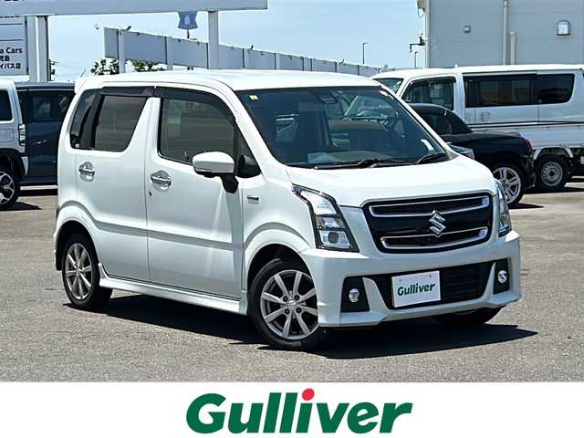 スズキ ワゴンＲ スティングレー HYBRID X 鹿児島県 2018(平30)年 20万km ピュアホワイトP ナビ　/ＴＶ　/全方位カメラ　/ＨＵＤ　/Bluetooth接続　/純正アルミホイール　/ETC /シートヒーター　/スマートキー　/プッシュスタート/アイドリングストップ　/純正フロアマット　/LEDヘッドライト　/オートライト/オートエアコン/フルフラットシート/レーンキープアシスト/横滑り防止装置/衝突被害軽減システム