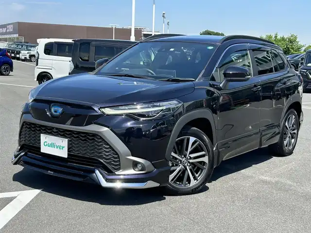 トヨタ カローラ クロス ハイブリッド Z 奈良県 2023(令5)年 2.5万km スパークリングブラックパールクリスタルシャイン 純正９インチディスプレイオーディオ　/BT/USB/全方位カメラ　/モデリスタエアロ　/ワンオーナー　/パノラマルーフ　/ハーフレザーシート　/シートヒーター　/パワーシート/前後ドライブレコーダー　/前後コーナーセンサー　/ビルトインＥＴＣ/HUD/スマートキー/追従型クルーズコントロール/電動リアゲート/衝突被害軽減システム/LEDヘッドライト/AUTOHOLD/純正18インチアルミホイール/純正フロアマット