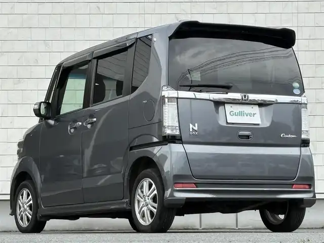 ホンダ Ｎ ＢＯＸ カスタム G Lパッケージ 岩手県 2012(平24)年 5.3万km ポリッシュドメタルメタリック 禁煙車/4WD/純正フリップダウンモニター/片側パワースライドドア/純正ナビ/→フルセグTV/Bluetooth/CD/DVD/FM/AM/バックカメラ/ステアリングスイッチ/横滑り防止装置/オートライト/フォグライト/〇プッシュスタート/〇電動格納ミラー/〇ウィンカーミラー/〇ドアバイザー/〇フロアマット/〇シガーソケット/〇スマートキー/スペアキー/ETC/冬タイヤ社外アルミホイール車載/→7mm×4本