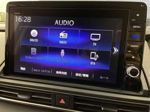 ホンダ オデッセイ ハイブリッド e:HEVアブソルート EX 岐阜県 2021(令3)年 4万km プレミアムヴィーナスブラックP 純正ナビ　/　(AM/FM/CD/DVD/Bluetooth/フルセグTV/AppleCarPlay)/純正フリップダウンモニター/全方位カメラ/衝突軽減ブレーキ/レーンキープアシスト/コーナーセンサー/ブラインドスポットモニター/レーダークルーズコントロール/レザーシート/パワーシート/シートヒーター/両側パワースライドドア/LEDヘッドライト/パワーバックドア/純正ドライブレコーダー前後/ビルトインETC2.0/スペアキー/純正アルミホイール/純正フロアマット/純正ドアバイザー